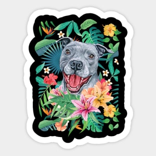 Tropical Blue Pit Bull Pitbull Sticker